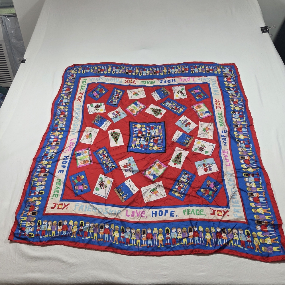 MD Anderson Cancer Scarf Kids Project Holiday  Red and Blue Childrens Colorful